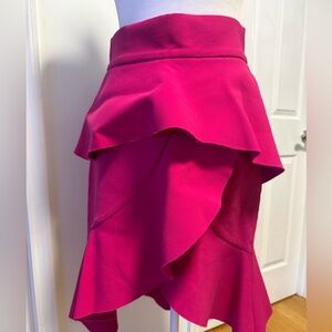 NWT Elegant Zara Women Pink Layered Skirt Sz M